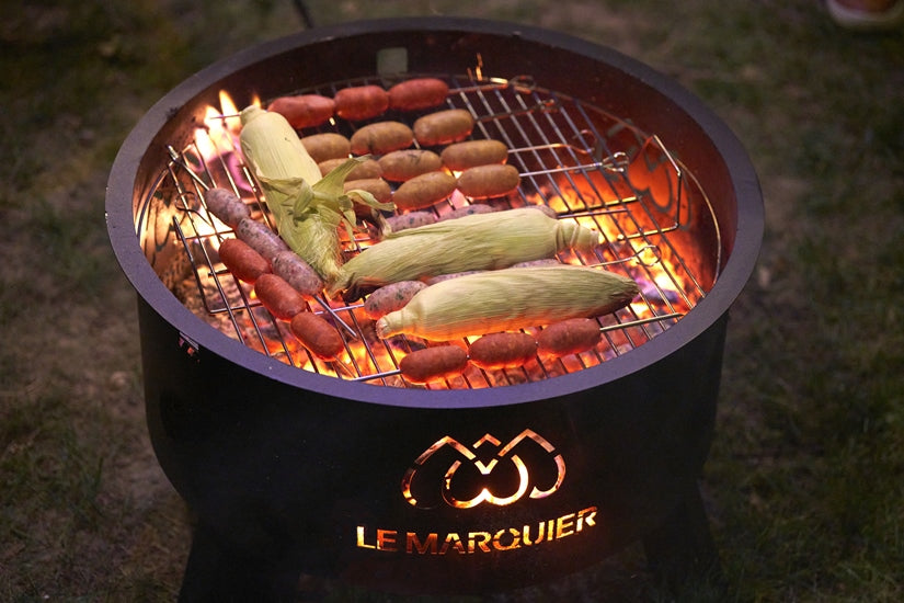 LE BRASERO ORIGINAL AVEC COUVERCLE + GRILLE DE CUISSON + PLAQUE DE PROTECTION + HOUSSE