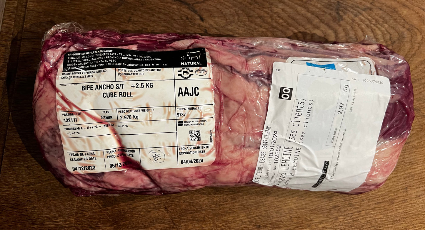 3 Kg Noix Entrecôte Angus, Entière Portionnée 300Gr /2