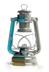 Lampe-tempête Feuerhand 276 bleu cobalt (huile pour lampe 1L fourni)