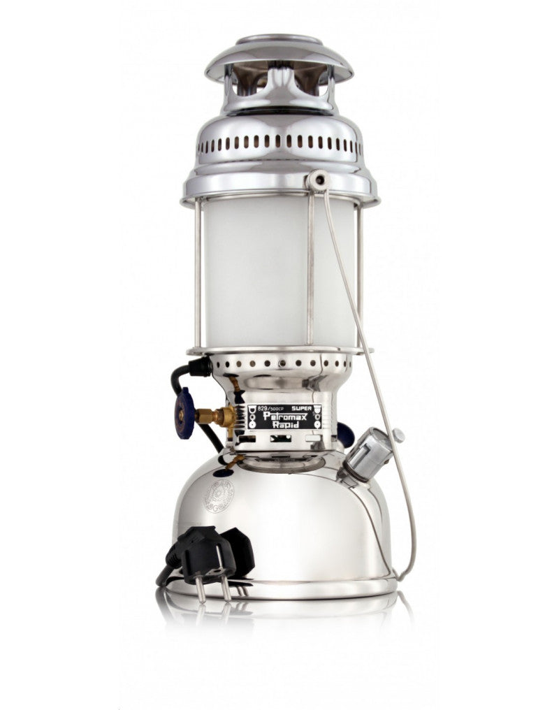 Petromax HK500 en laiton nickelé et chromé électrique (lampe de table)