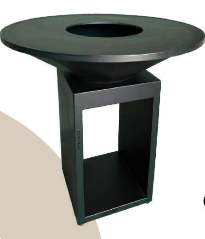 Brasero Acier Noir Original Ø 96 Cm Avec Rangement Bûches