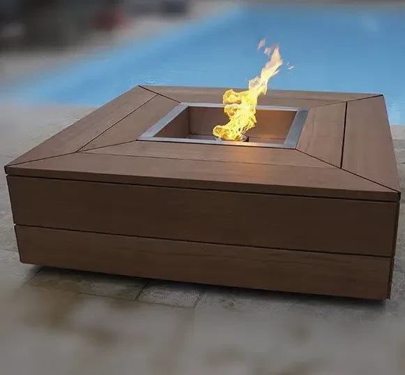 Table Basse Brasero Kub Classic En Bois Exotique 110 X 110 Cm