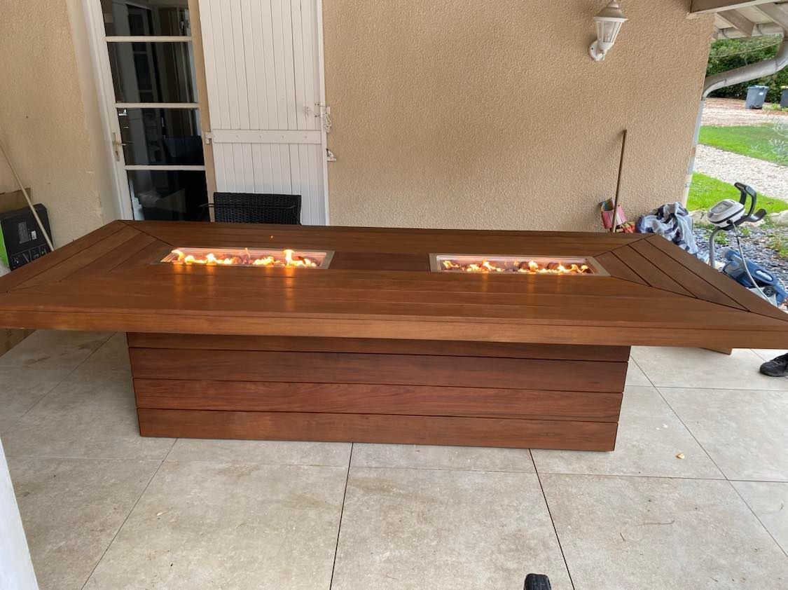 Table À Manger Rectangle Kub En Bois Exotique 300 X 100 Cm