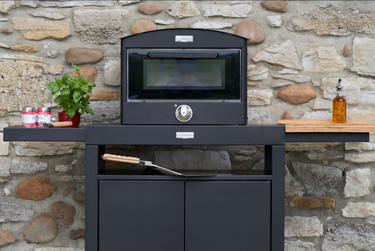 Desserte Meuble 80 avec Tablettes Latérales et rétractables Acier Noir