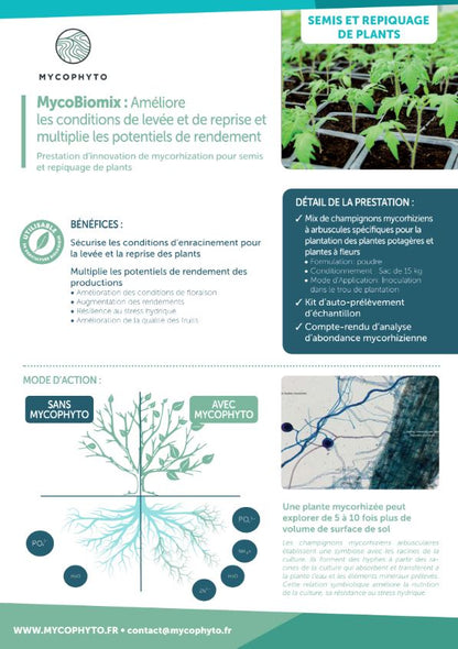 MYCOBIOMIX pour semis, repiquage, plantes potagères et plantes à fleurs en RETRAIT DRIVE