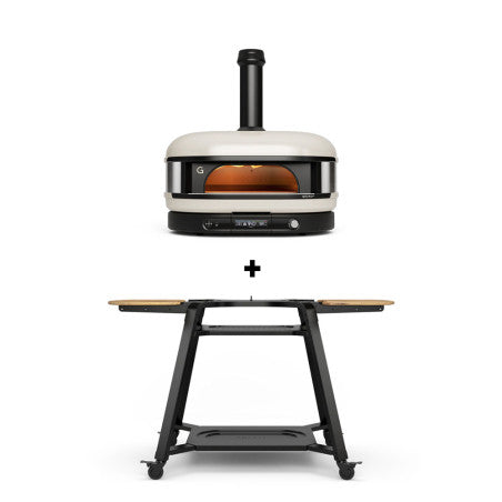 Pack four à pizza hybride Dome XL Gen 2 Crème + chariot - GOZNEY