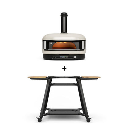Pack four à pizza hybride Dome XL Gen 2 Crème + chariot - GOZNEY