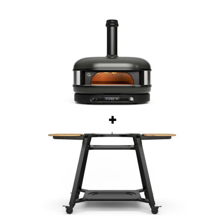 Pack four à pizza hybride Dome XL Gen 2 Noir + chariot - GOZNEY