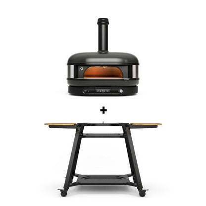 Pack four à pizza hybride Dome XL Gen 2 Noir + chariot - GOZNEY