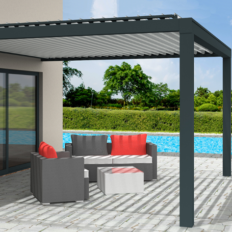 Pergola Bioclimatique Gamme Eco Pose En Facade Largeur 1115 Avancee 2000