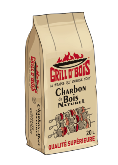 Charbon De Bois Grill O’Bois Qualité Supérieure - Sac De 20 Litres