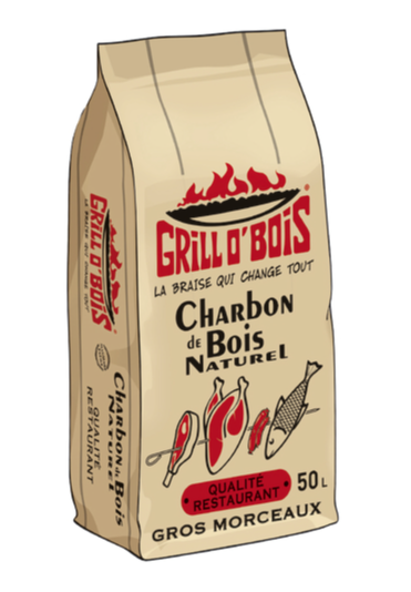 Charbon De Bois Grill O’Bois Qualité Restaurant - Sac De 50 Litres